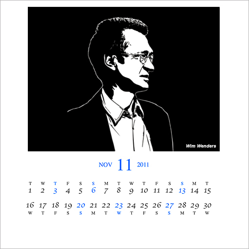 2011年11月のカレンダー（ヴィム・ヴェンダース）