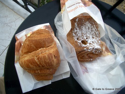 milopita and croissant