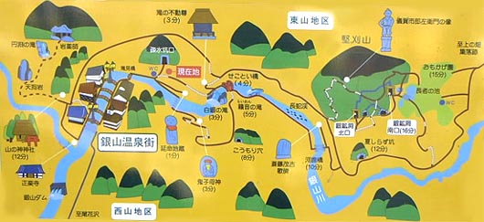 銀山温泉公園案内図