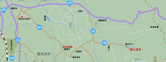 銀山温泉地図マップ（小）