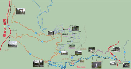 蔵王温泉～エコーラインマップ（小）